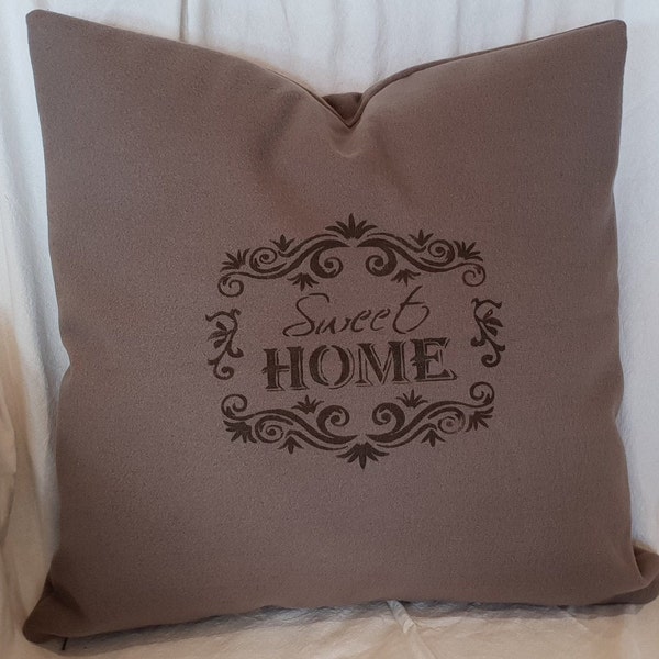 coussin en laine - coussin housse de coussin Sweet Home en laine mélangée  50 x 50- coussin chalet