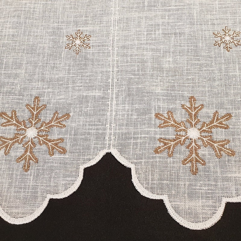 Rideau Brise-bise Crocheté Fait Main En France - Sur Mesure Coton - Motif Floral étoilé
