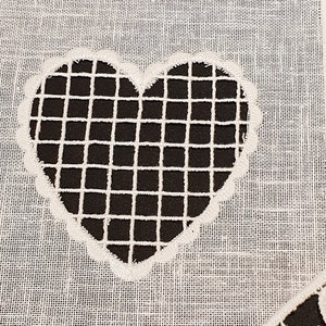 rideau brise bise blanc incrustation guipure coeur hauteur 30 cm rideaux coeur image 2