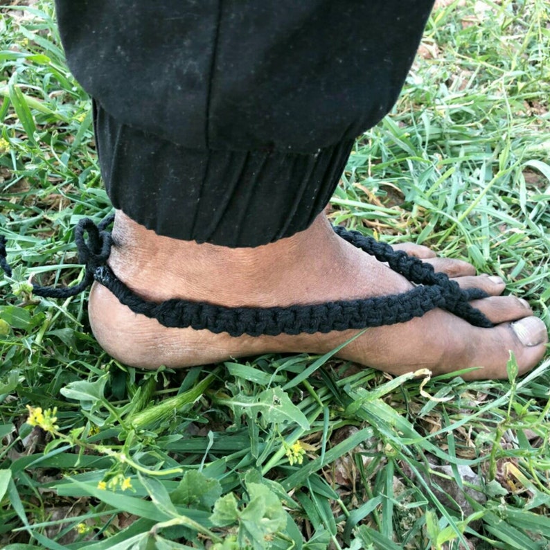 Barefoot Sandals pair Men's Barefoot Sandals Hemp Etsy