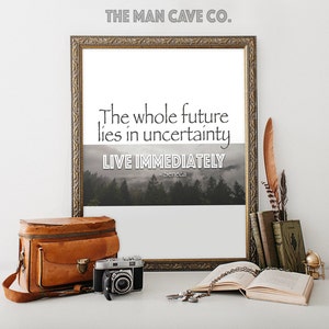 Motivational quote print Printable art Man Cave wall art Manly decor Seneca quote Inspirational wall art Mountain art print Bachelor pad art