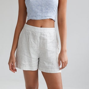 Linen shorts for women, high waisted shorts with elasticated back, festival shorts LILA