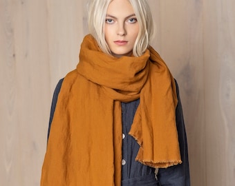 Linen scarf, oversized scarf, linen scarves, big wrap scarf, large scarf, oversized shawl ENJOY