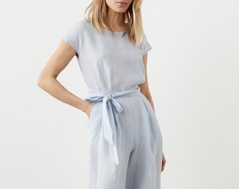 Linen jumpsuit, jumpsuit women, linen overalls, palazzo jumpsuit PEAK