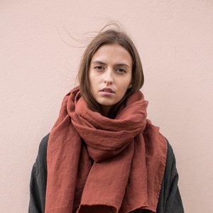 Linen scarf women, linen shawl, oversized scarf, fall scarf, oversized shawl ENJOY