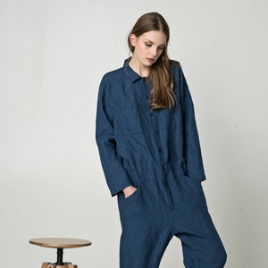 Linen boiler suit, linen overalls women, utility jumpsuit, linen jumpsuit, coveralls MAESTRO