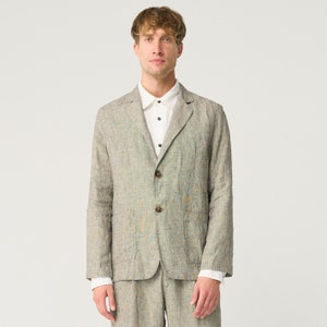 Sizes: L, XL. Ready to ship Buttoned linen jacket for men with no lining, men&#39;s summer blazer with pockets TONY