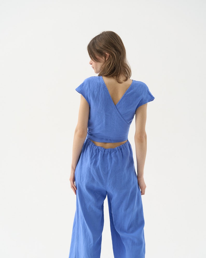 Linen Jumpsuit Jumpsuit Women Linen Overalls Palazzo Etsy