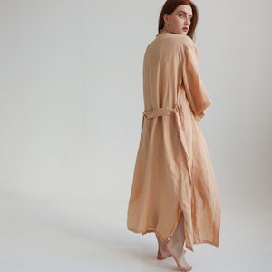 Linen dress coat with kimono sleeves, linen kimono robe for women, beach cover up NOON image 5