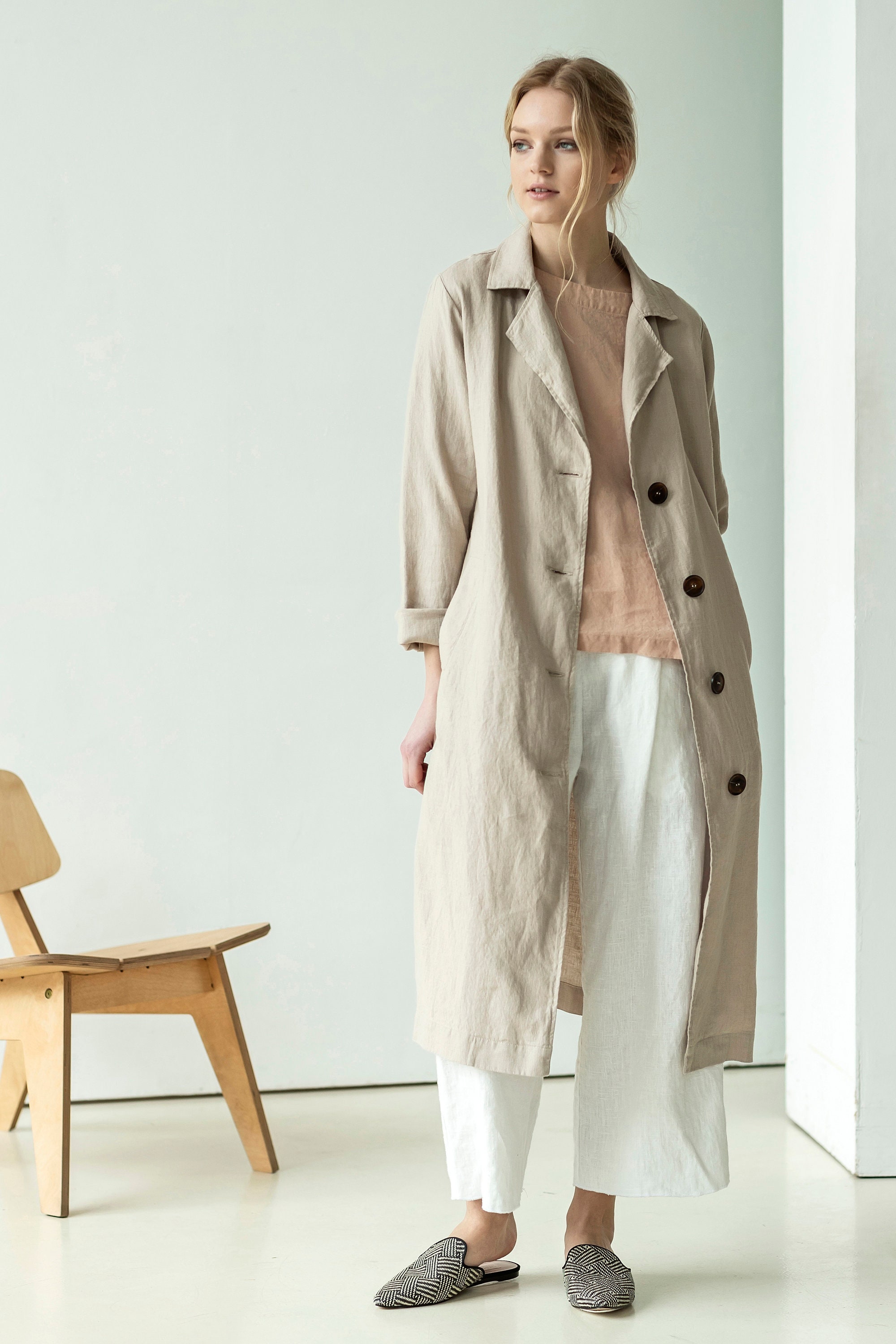 Linen Trench Coat Women Linen Coat for Women Linen Duster - Etsy