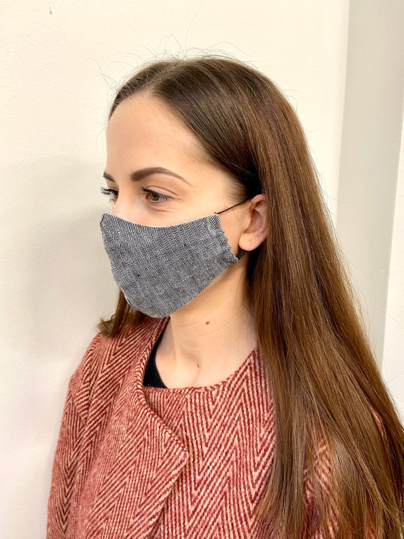 Ready-to-ship quality linen face mask with wire,  2 layers natural linen washable mouth mask 