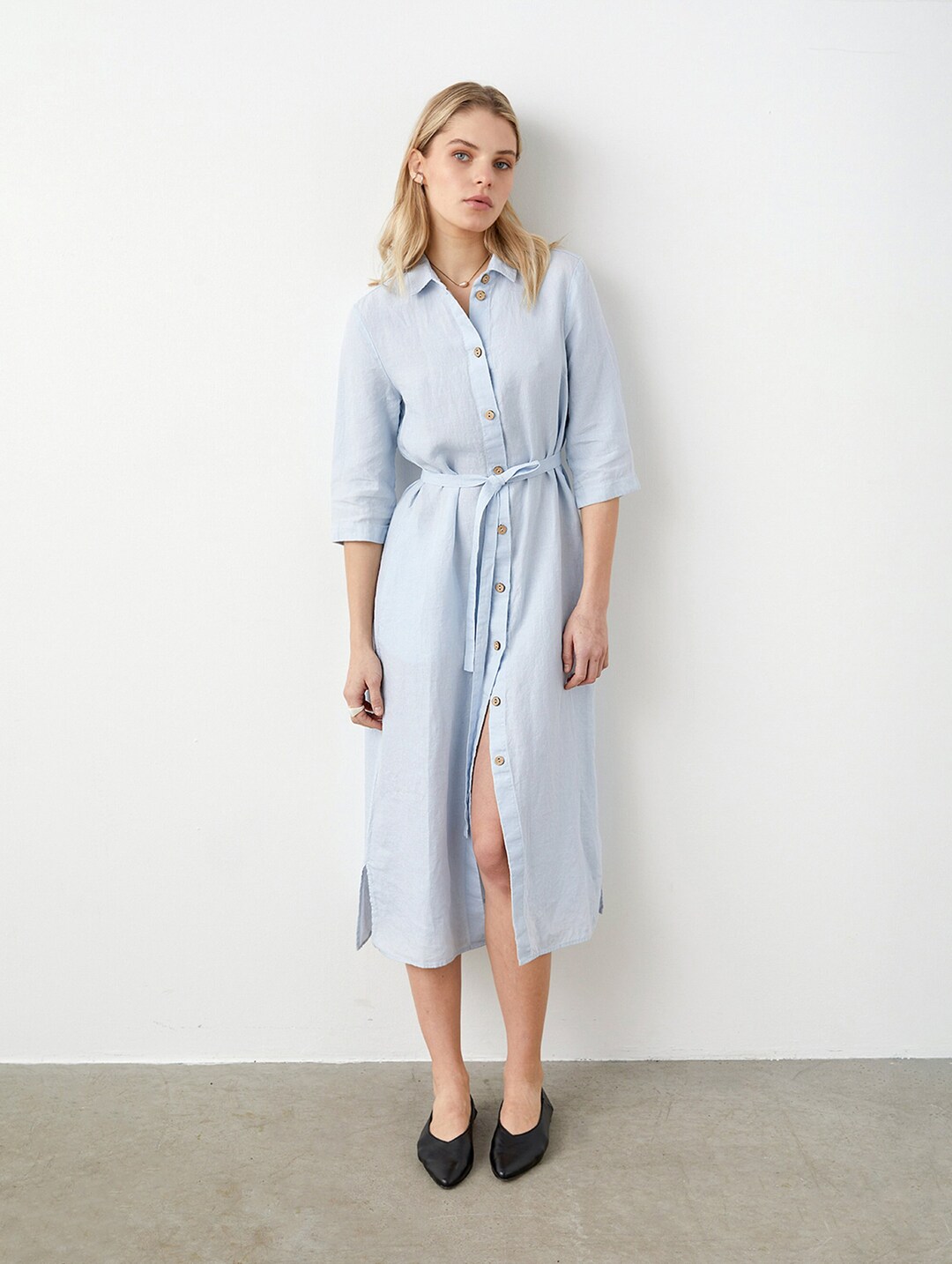 Linen Shirt Dress Maxi Linen Dress Button Front Dress - Etsy