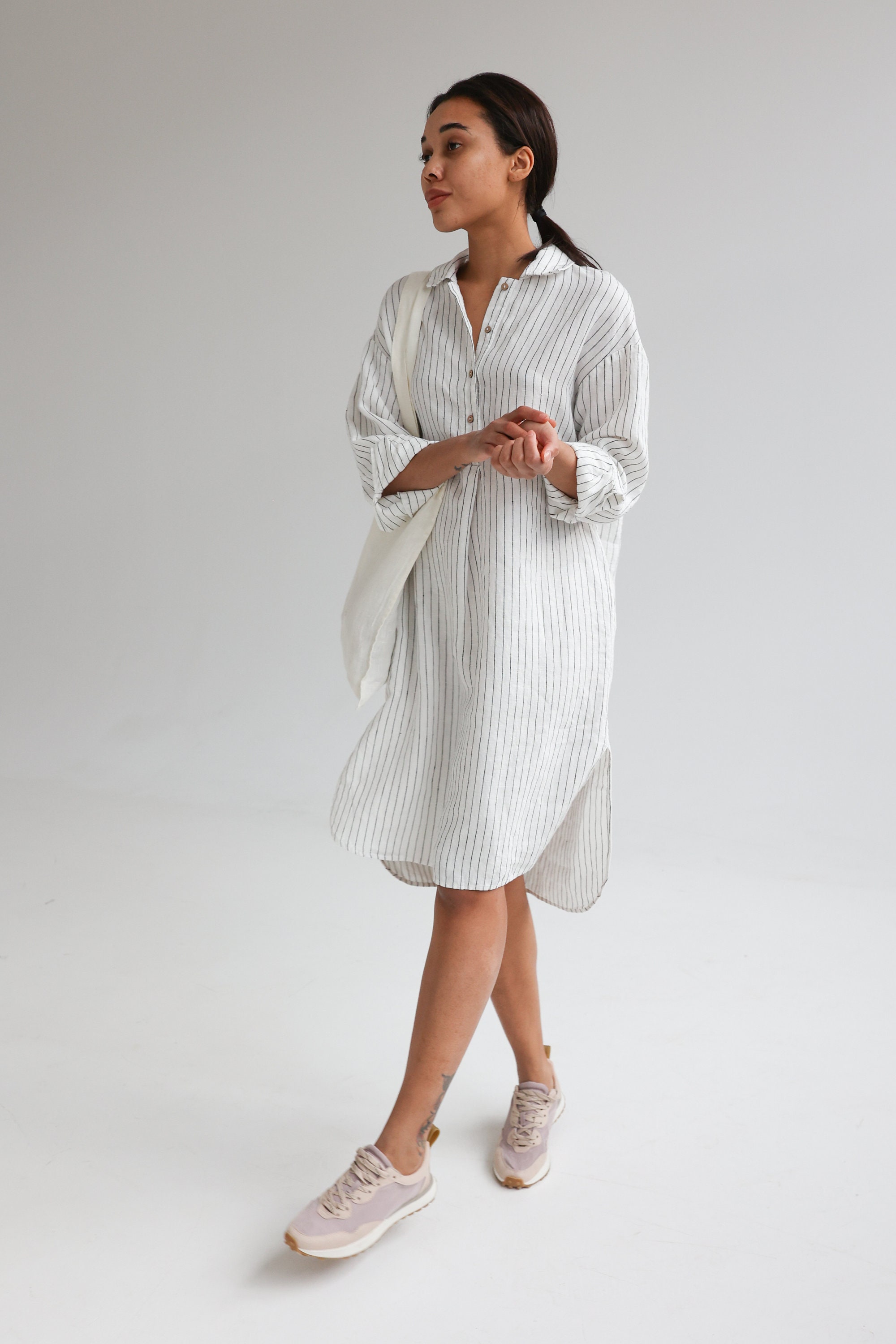 ワンピース PLAIN ABITO CHEMISIER LINO LUNGO CON SPACCHI (45904212 062) ABITO CHEMISIER LUNGO IN LINO – Suit Negozi