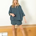 Buttoned oversized blouse linen kimono top SMILES 