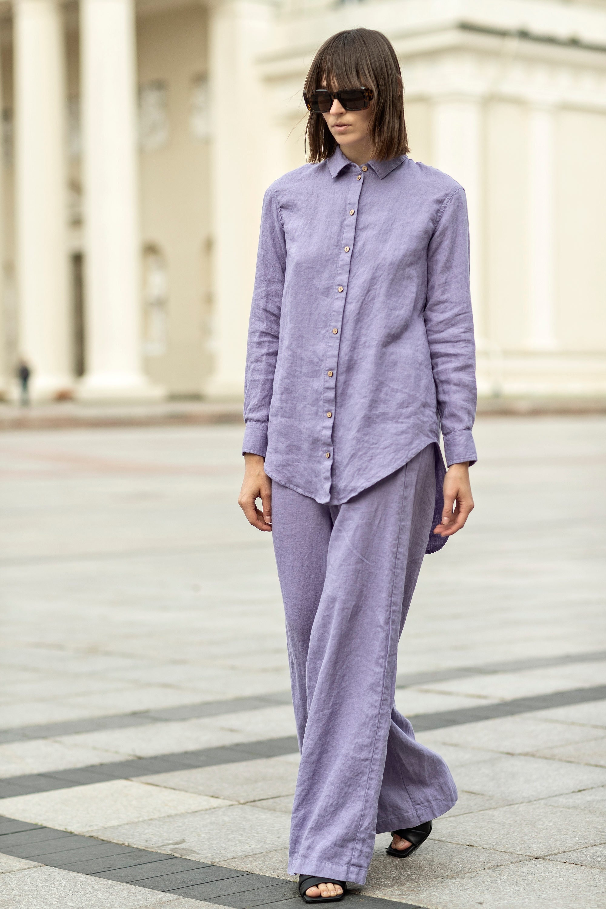 oversized linen button down