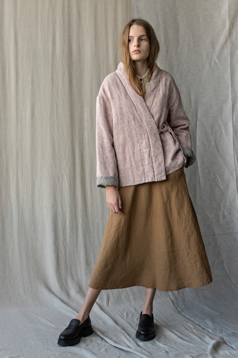 Quilted jacket heavy linen jacket reversible jacket quilted Etsy