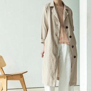 Wide-leg heavy-linen palazzo pants, linen culottes with pockets, cropped linen trousers, pleated linen trousers LIME image 8