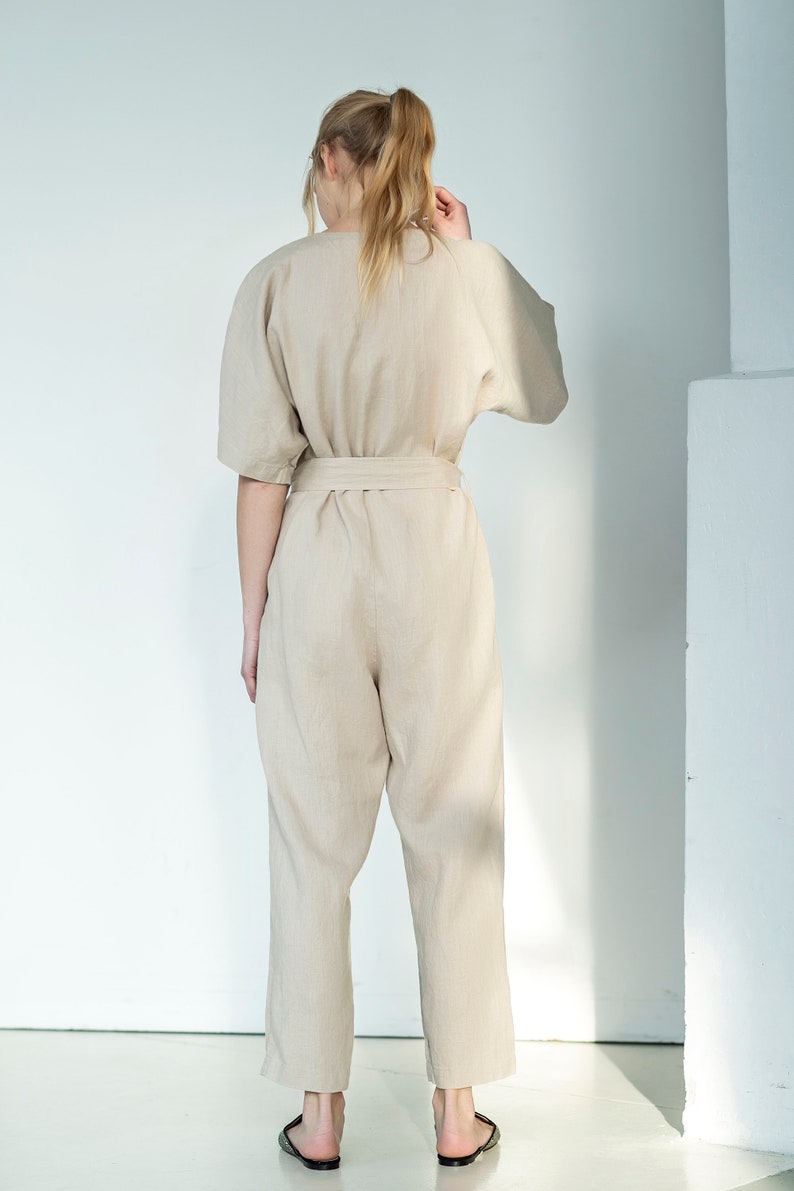 Linen jumpsuit for women summer boiler suit for women HYGGE Etsy