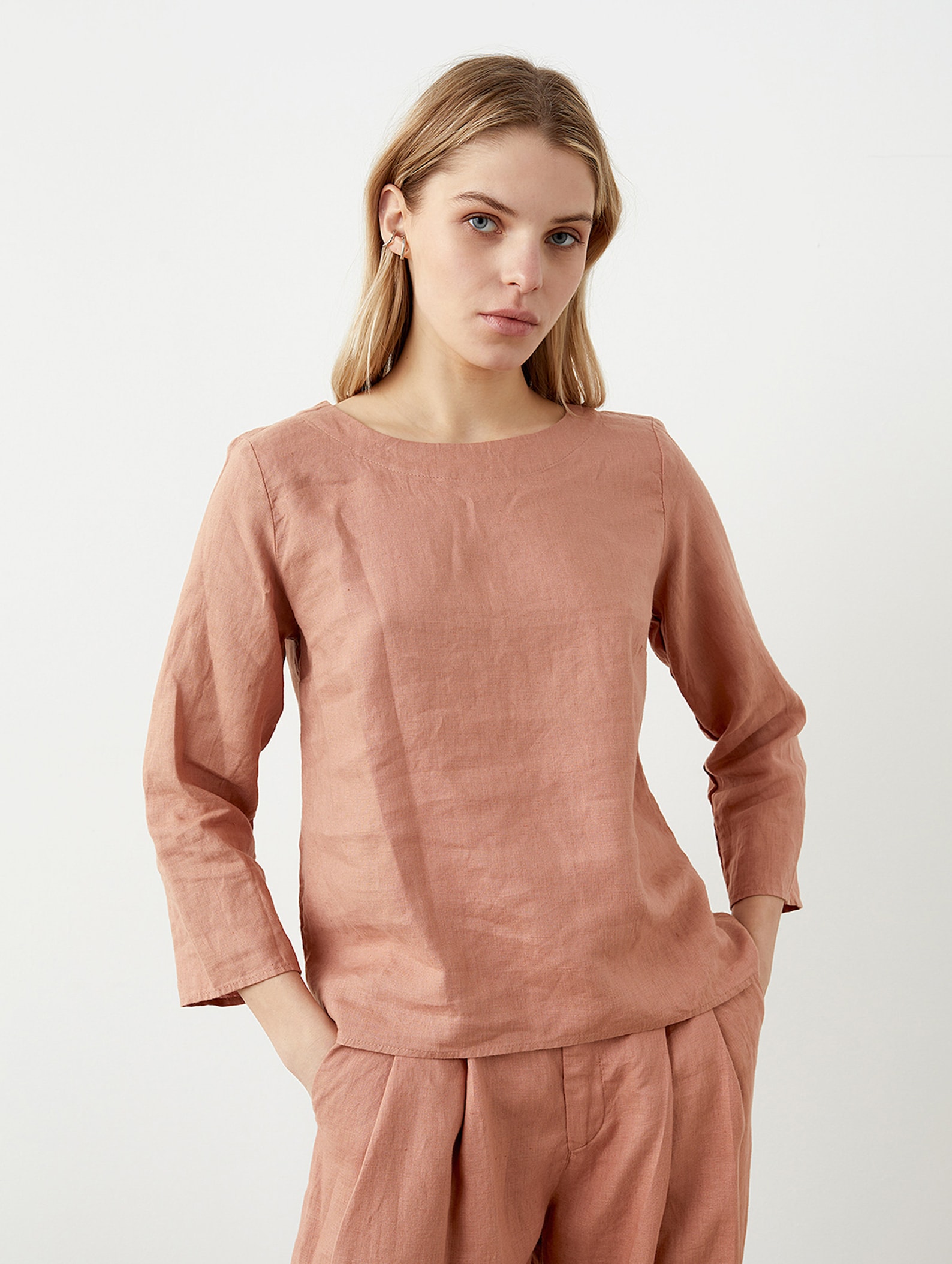 Loose Linen Top With Long Sleeves White Linen Blouse Women Etsy