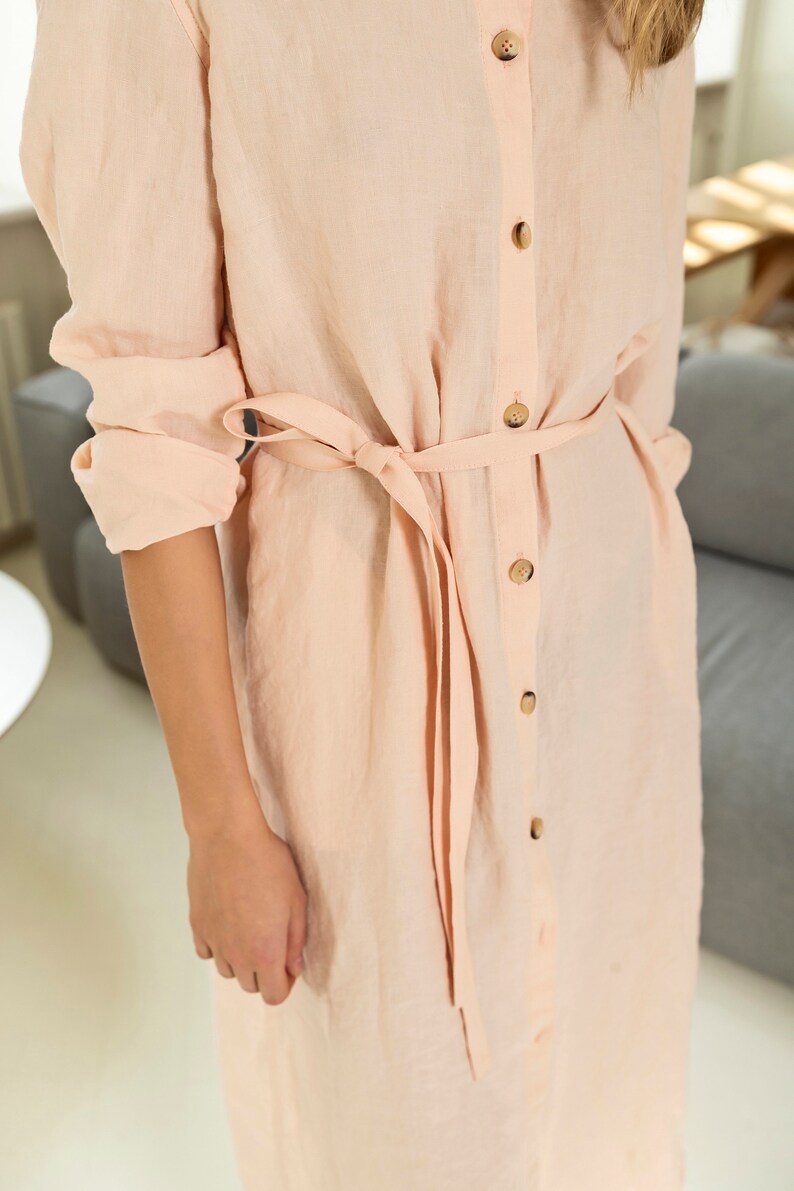 Linen Shirt Dress Linen Maxi Dress Linen Dress Button up Etsy Canada