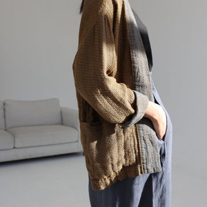 Exclusive linen cardigan, linen kimono jacket with pockets, linen kimono robe, long linen jacket, linen blazer, casual linen jacket TOKYO