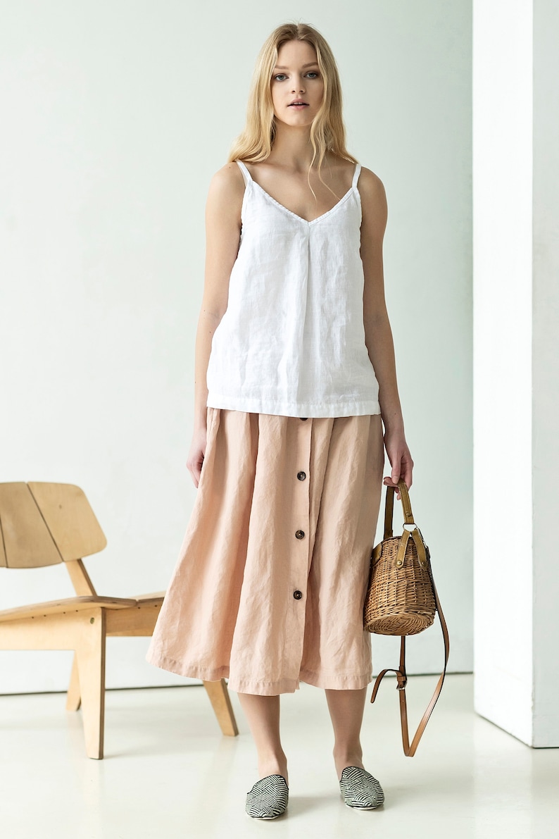 Linen Tank Top Ethical Fashion Camisole Spaghetti Strap Top Etsy