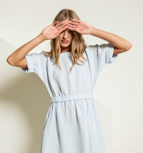 midi dress with elastic waist