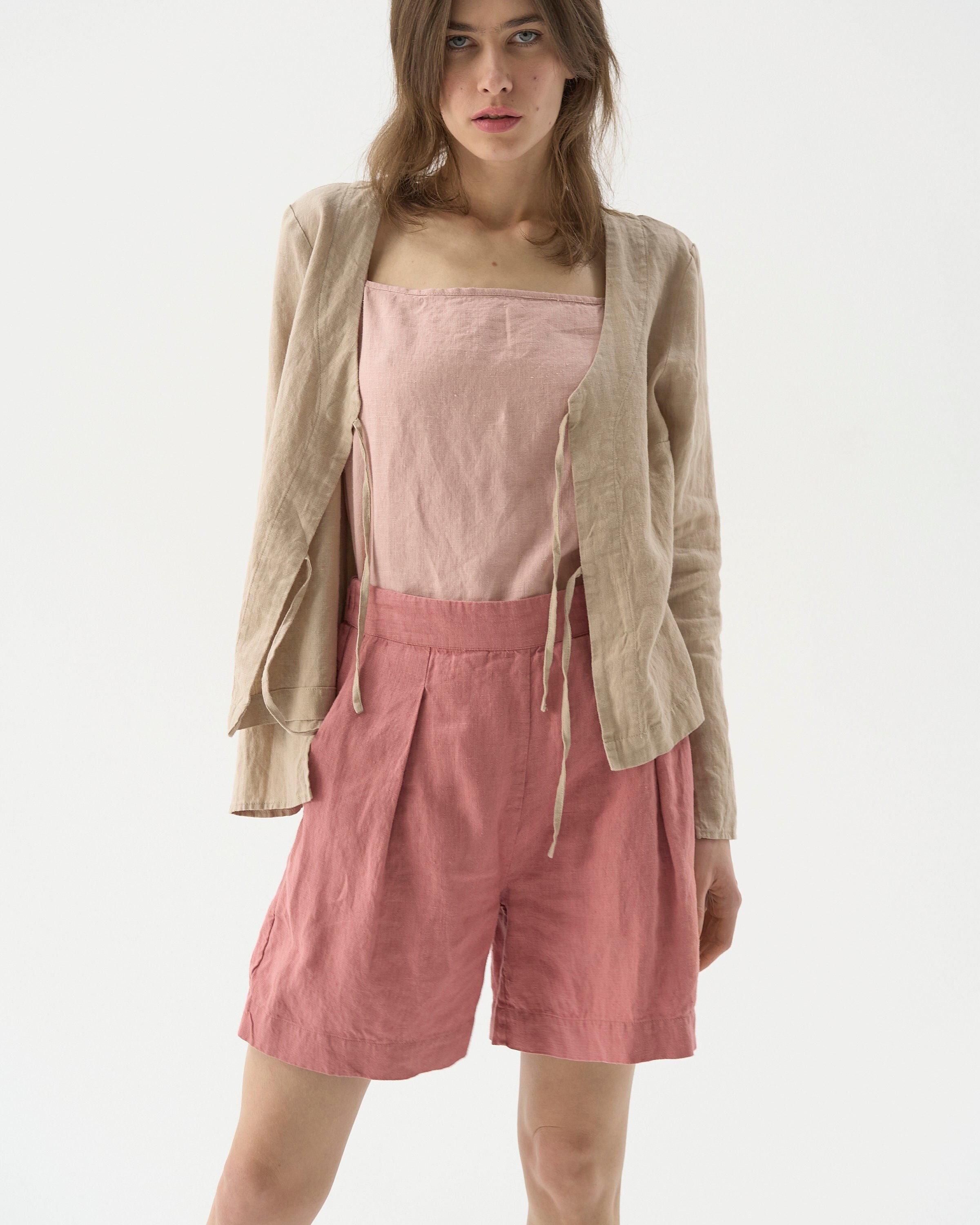 linen shorts women