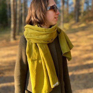 Linen scarf women, linen shawl, oversized scarf, fall scarf, oversized shawl ENJOY image 9