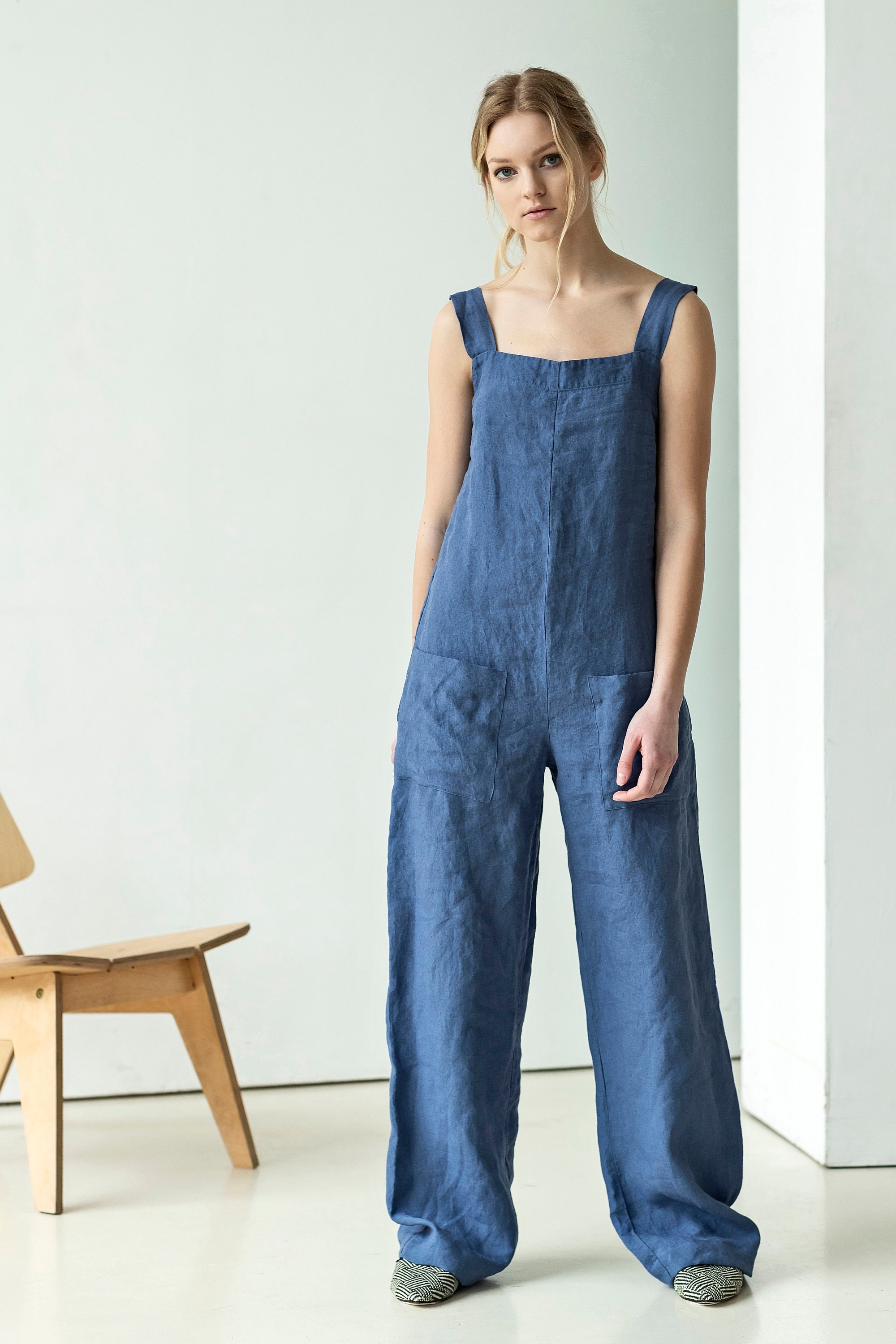 Linen Dungarees Square Neck Linen Overalls Linen Jumpsuit - Etsy UK