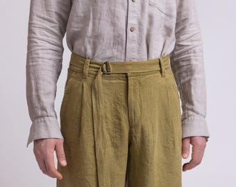 Linen half-ring belt, waist belt, linen accessory, unisex linen belt, dress belt, boho belt, AVIOR