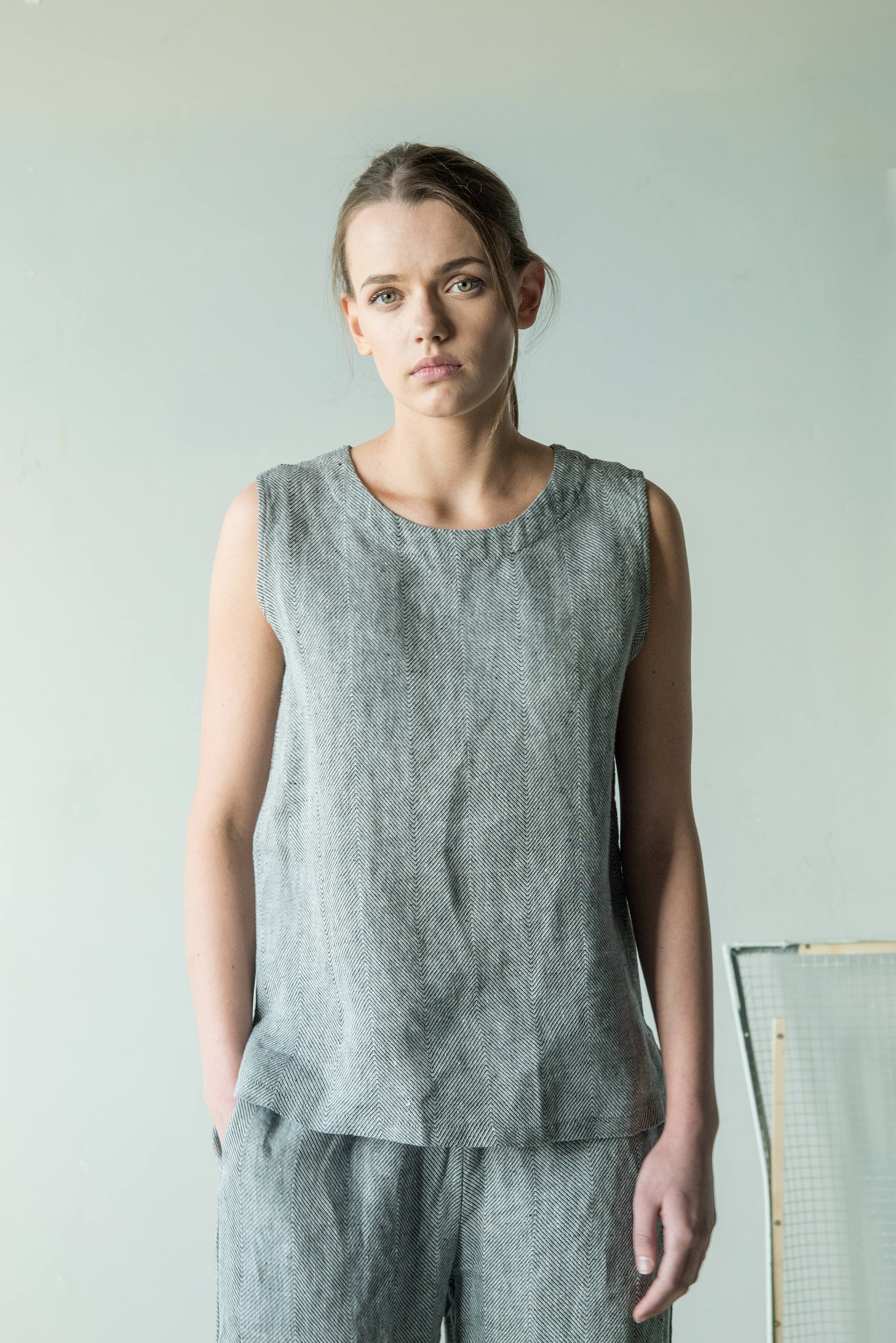 Sleeveless linen top for women sleeveless linen top linen Etsy