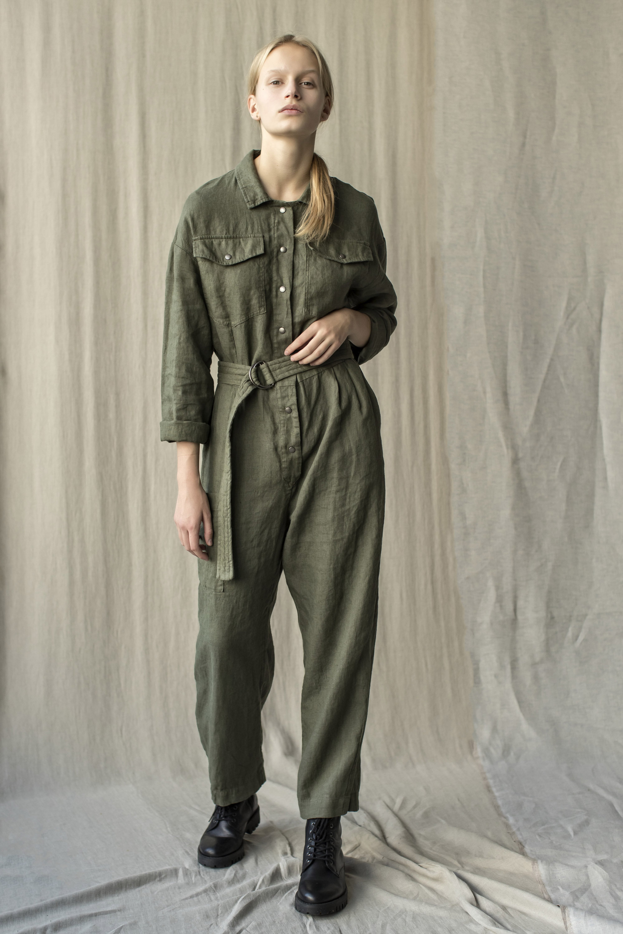 Linen Overalls Women Linen Boiler Suit 
