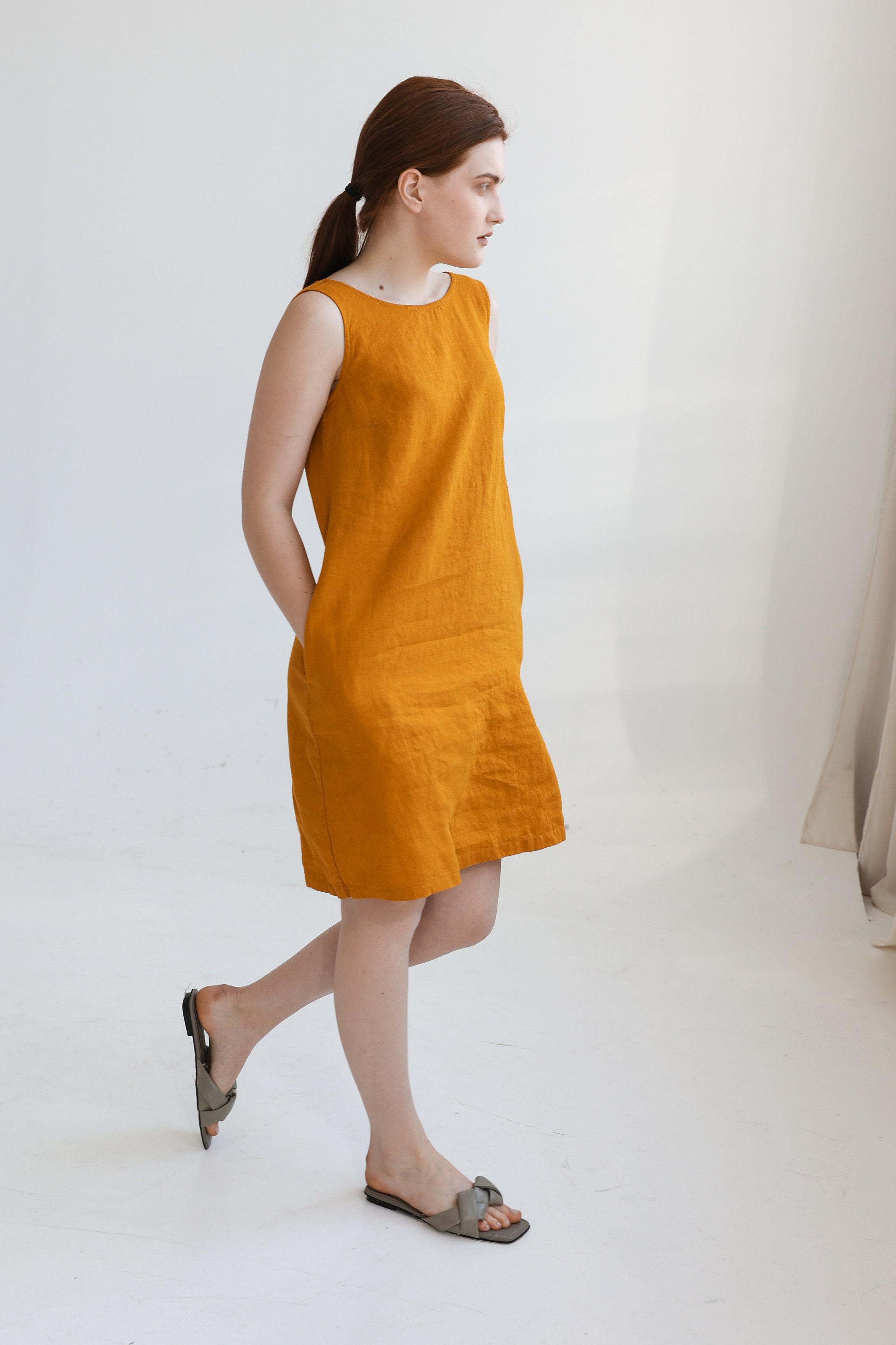 Sleeveless Mini Linen Dress Summer Dress Beach Linen Dress | Etsy