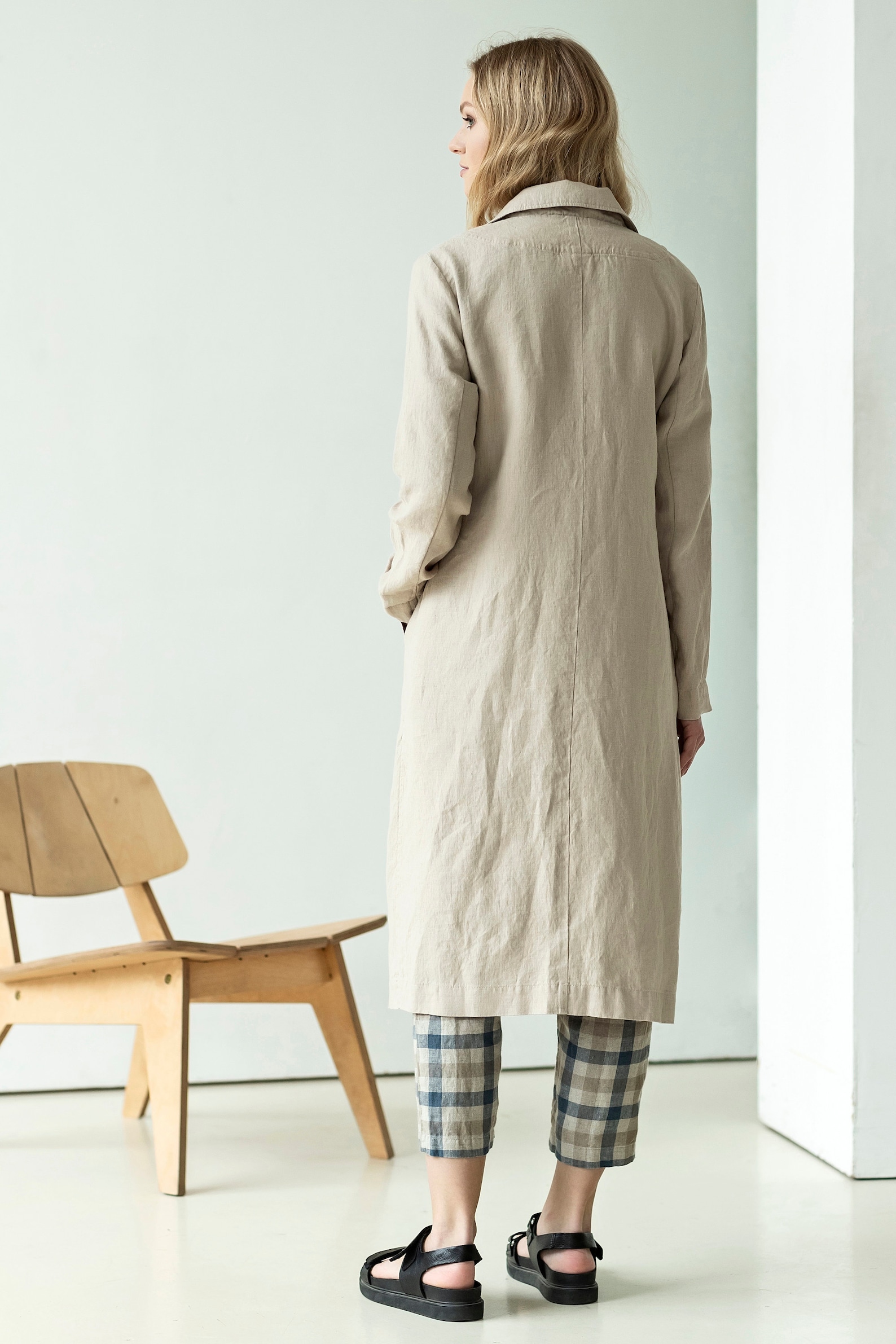 Cali Linen Trench Coat - Sand [S-L]