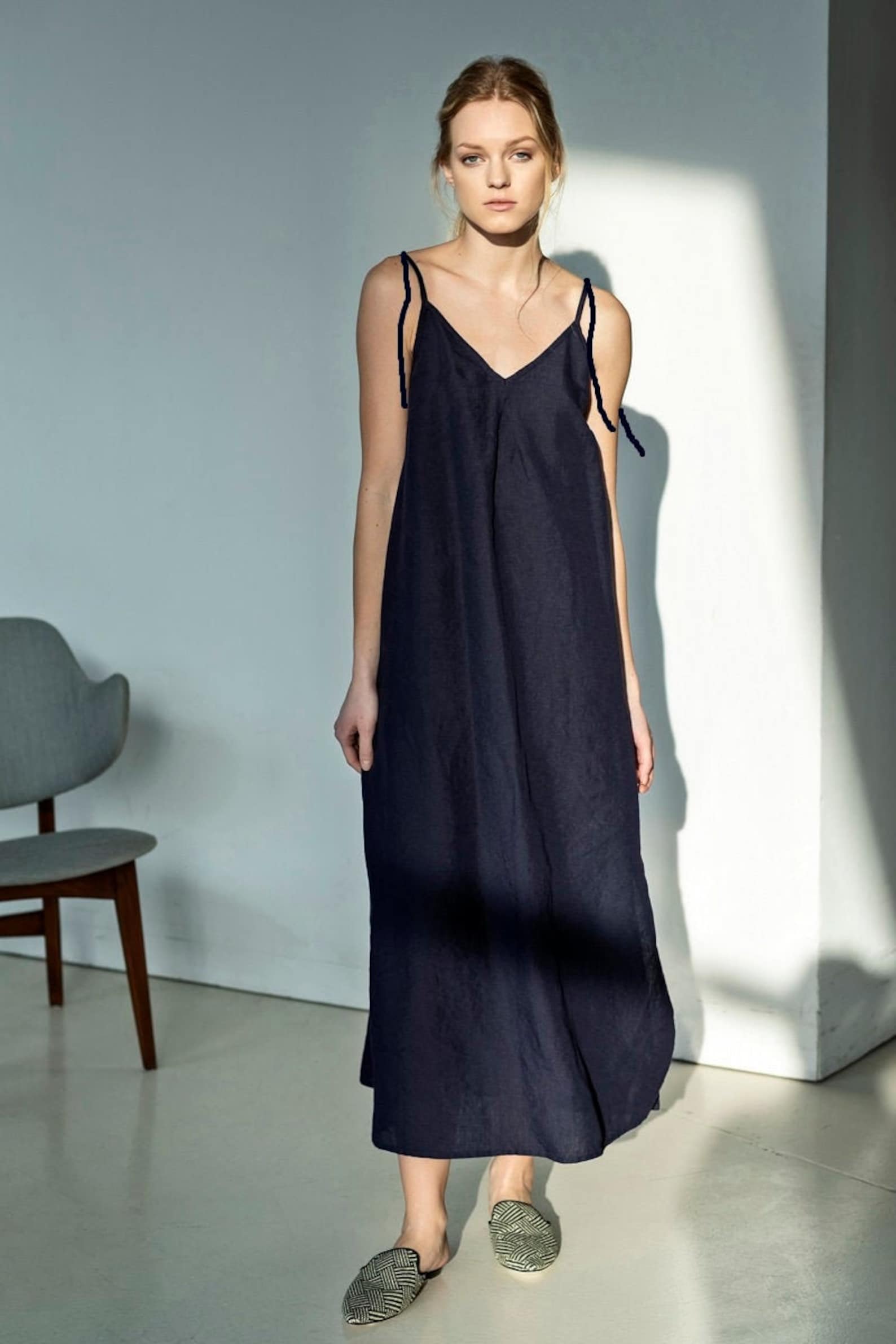 Linen Blend Maxi Relax Dress main image 0