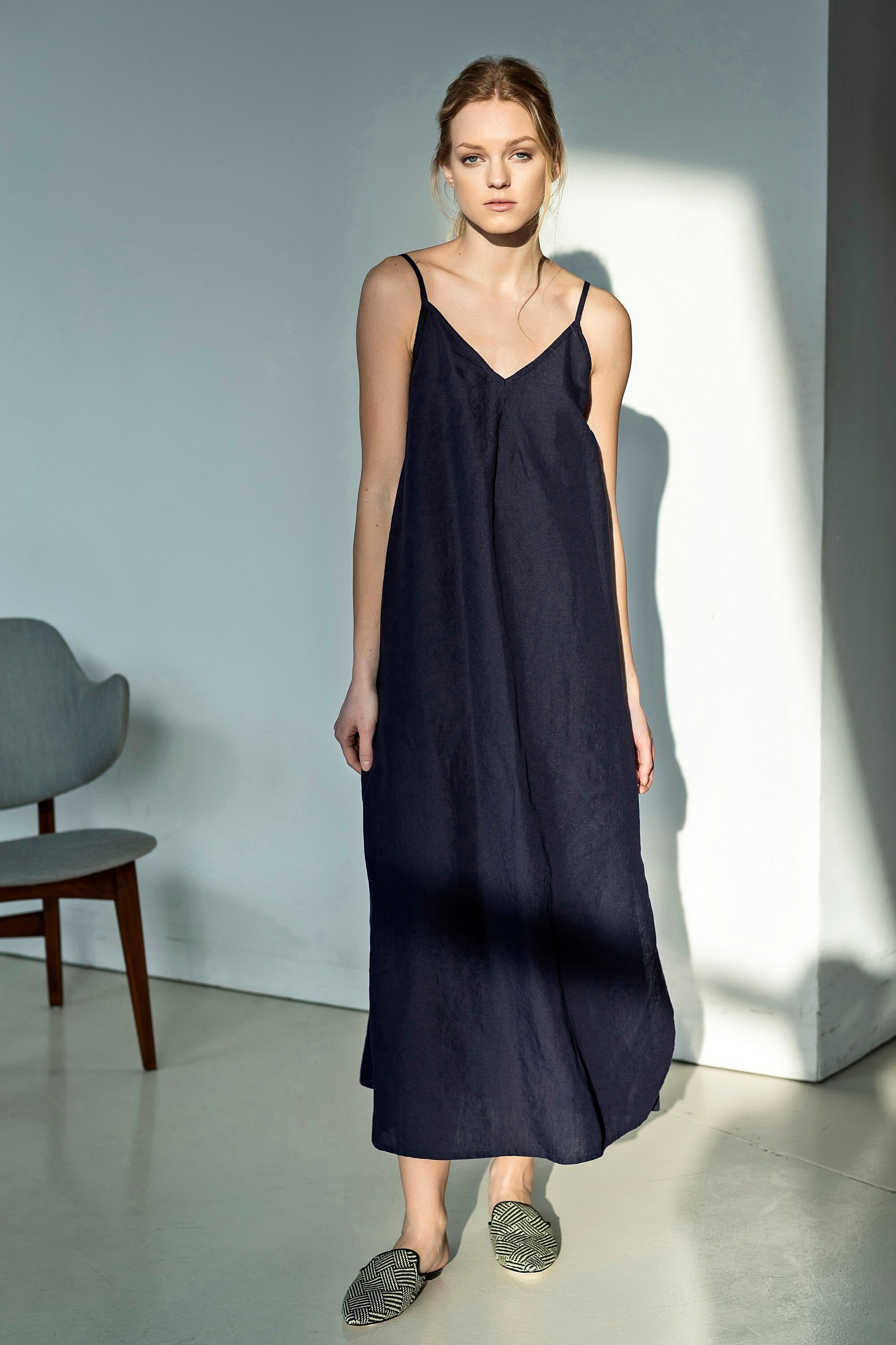 long linen dresses summer