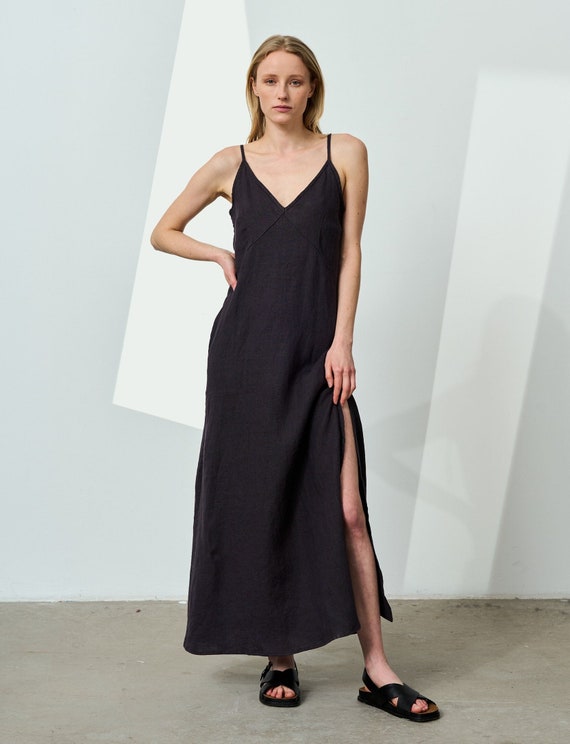 Herlipto Linen Belted Maxi Dress