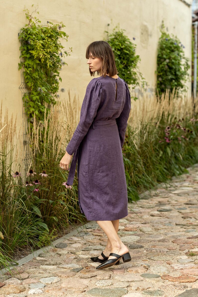 Linen Wrap Skirt Grey Linen Skirt Linen Midi Skirt SOUL Etsy UK