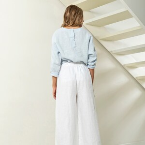 Size: M/L Ready to ship Linen pants women, wide leg pants, high waisted pants, medium linen pants WANTED image 2