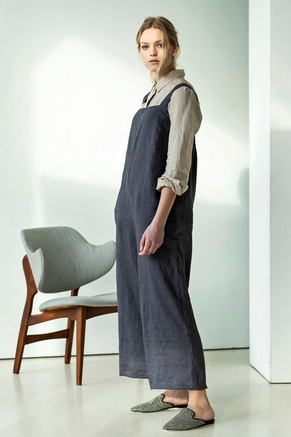 grey linen jumpsuit