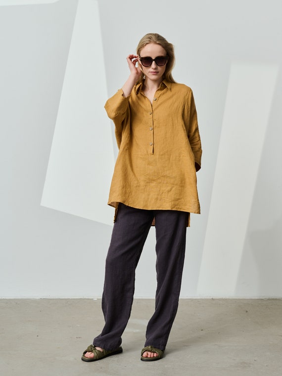 SEAN TOWN★大人気♪DRY LINEN OVERFIT SHIRTS_4色 Resort fit: Textured short sleeve shirt in a linen blend