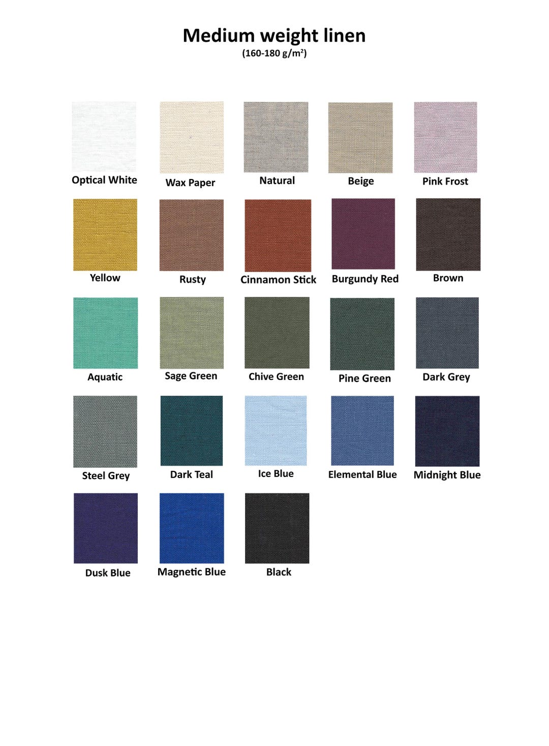 Fabrics Color Card, Lithuanian Linen, OEKO TEX Certified Linen