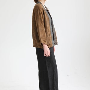 Exclusive linen cardigan, Linen kimono jacket, Linen jacket women, Linen blazer TOKYO zdjęcie 5