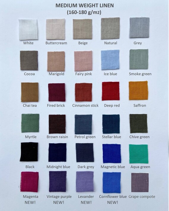 Fabrics Color Card Lithuanian Linen OEKO TEX Certified Linen | Etsy