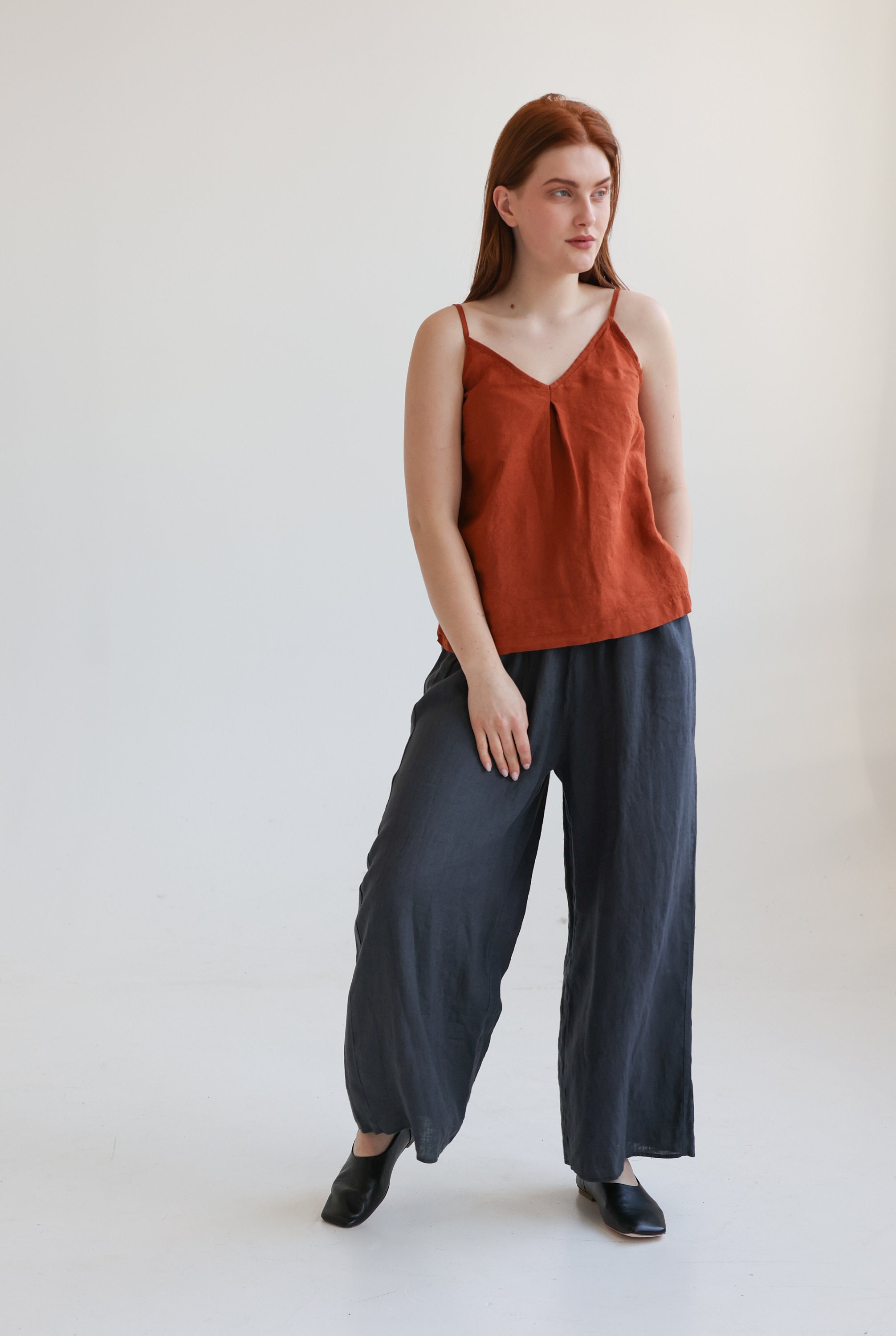 linen spaghetti strap top