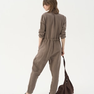 Linen Boiler Suit Linen Jumpsuit Women Coveralls Utility - Etsy