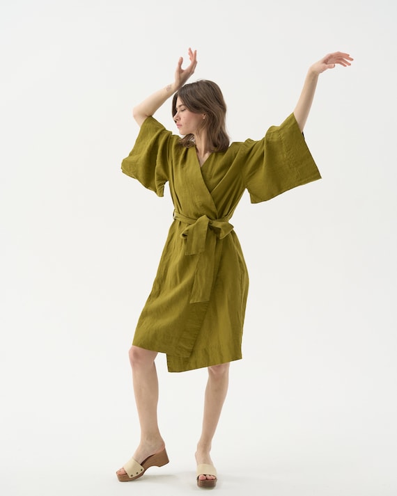 green kimono wrap dress Akila Kimono Wrap Dress main image 1