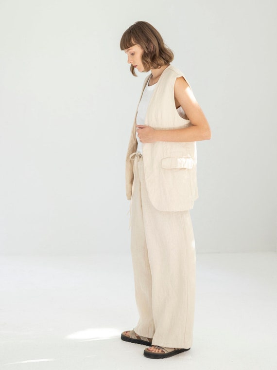 【はるゆうご】 Linen Canvas Long Vest はるゆうご】 Linen Canvas Long Vest はるゆうご様専用】 Linen