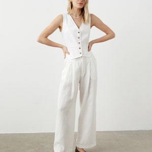Linen Vest Woman Linen Waistcoat Linen Short Vest Top for - Etsy